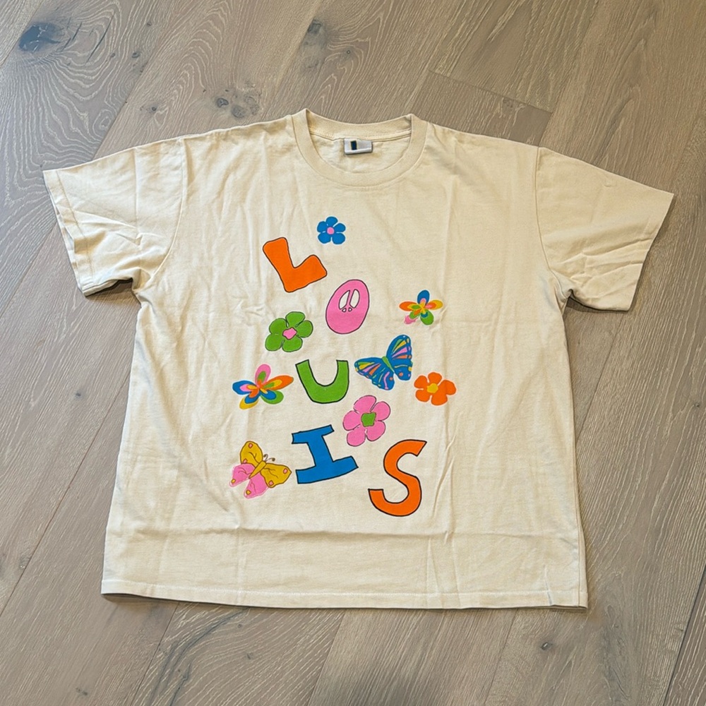 NWT MEGA YACHT BOXY T UNISEX L BEIGE CREAM MURAKAMI